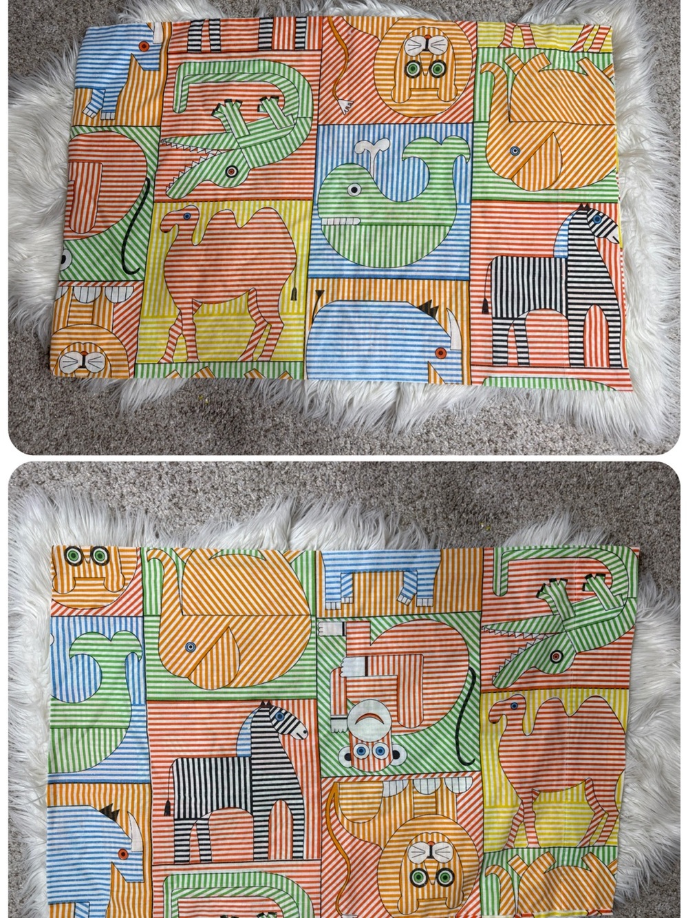Vintage Springmaid Zoo Mates Pillowcases (2) Standard Sz